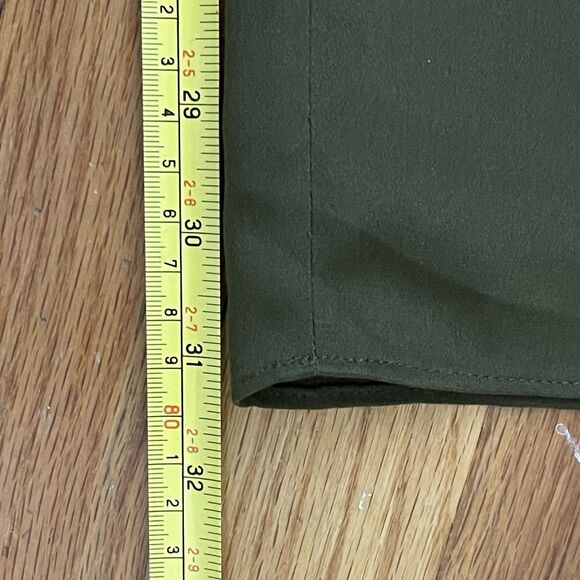 FLORES & FLORES Wide Leg Dress Pants Green Size 10 NEW 100% Silk Designer Career - Picture 7 of 7